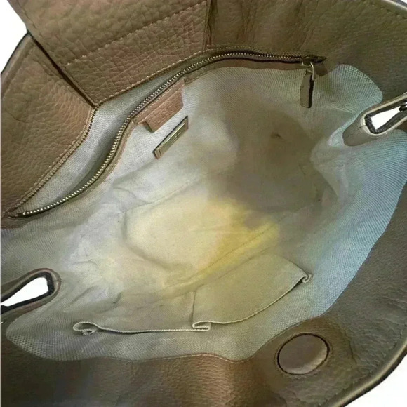 Gucci Vintage Medium Floral Camvas Pink/Beige Leather Tote Bag. - Picture 7 of 15